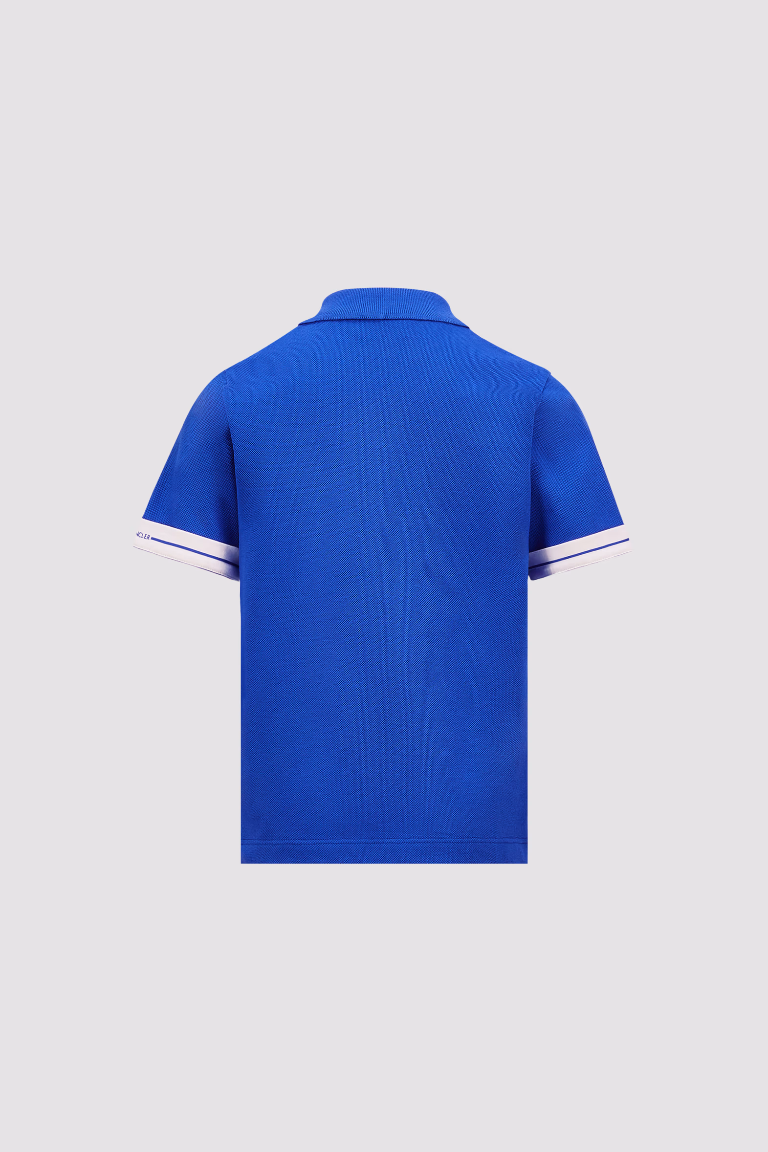 Logo Patch Cotton Piquet Polo Shirt Boy Electric Blue Moncler 3